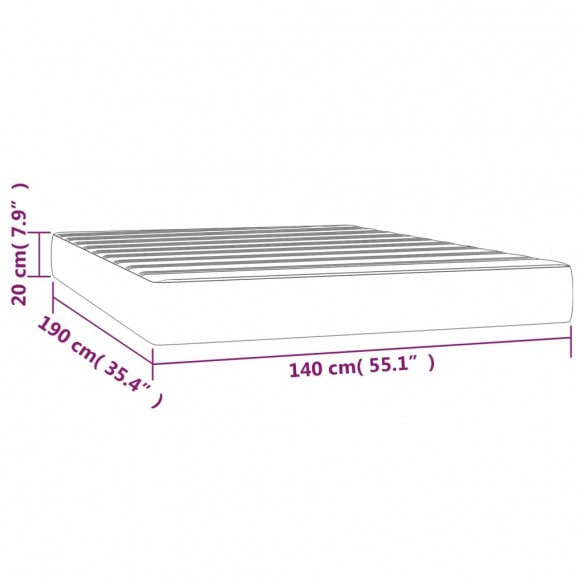 Matelas de lit à ressorts ensachés Taupe 140x190x20 cm Tissu