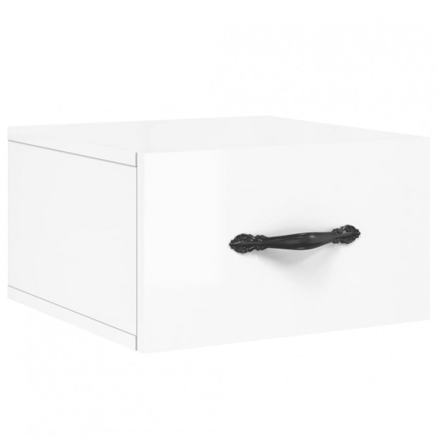 Tables de chevet murales 2 pcs blanc brillant 35x35x20 cm