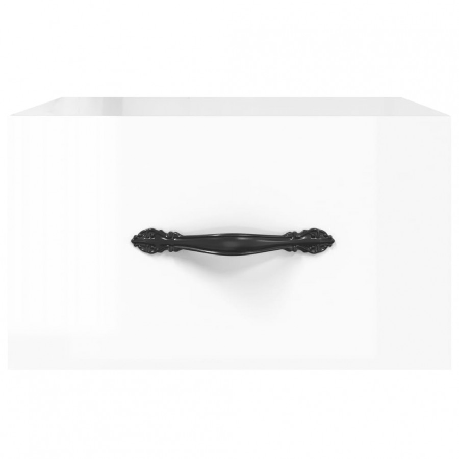 Tables de chevet murales 2 pcs blanc brillant 35x35x20 cm