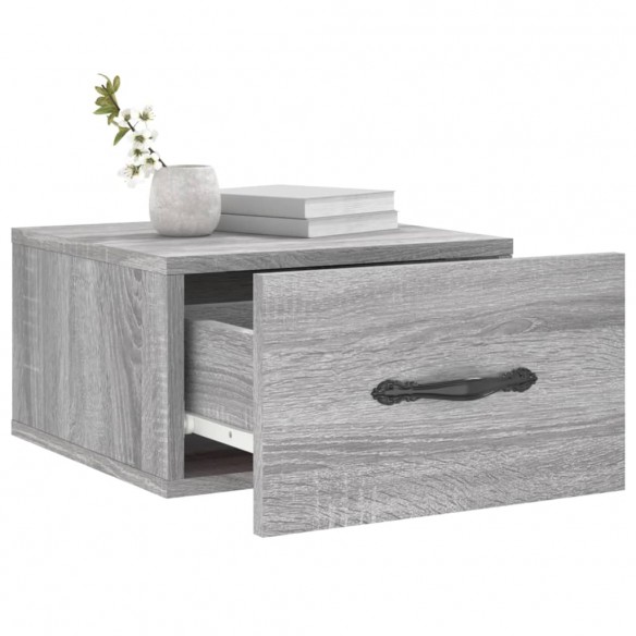 Table de chevet murale sonoma gris 35x35x20 cm