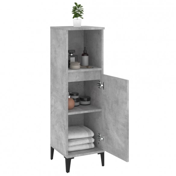 Armoire de salle de bain gris béton 30x30x100 cm