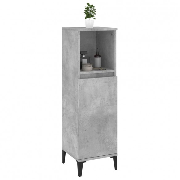 Armoire de salle de bain gris béton 30x30x100 cm