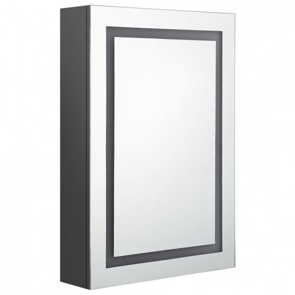 Armoire de salle de bain à miroir LED Gris 50x13x70 cm