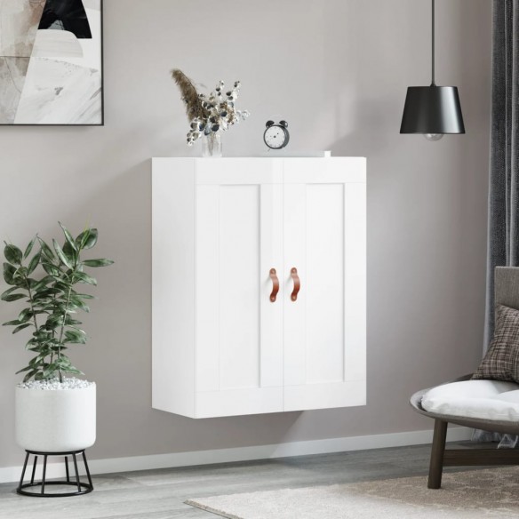 Armoire murale blanc brillant 69,5x34x90 cm bois d'ingénierie