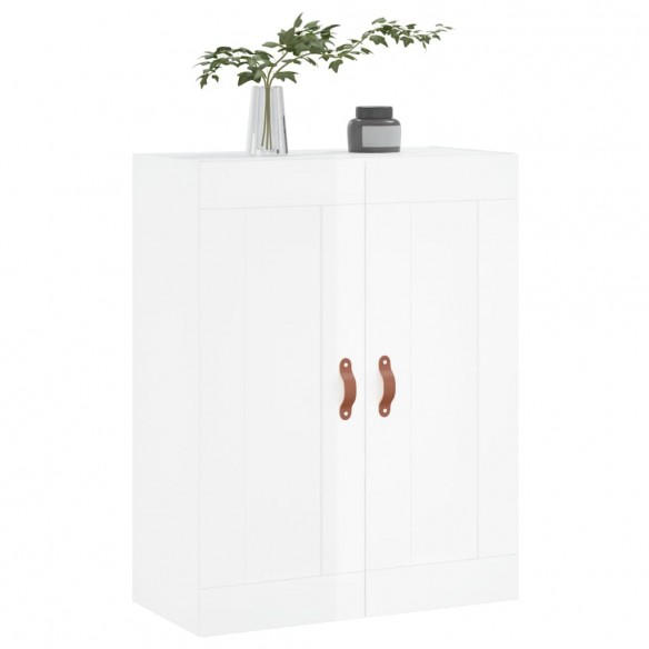 Armoire murale blanc brillant 69,5x34x90 cm bois d'ingénierie