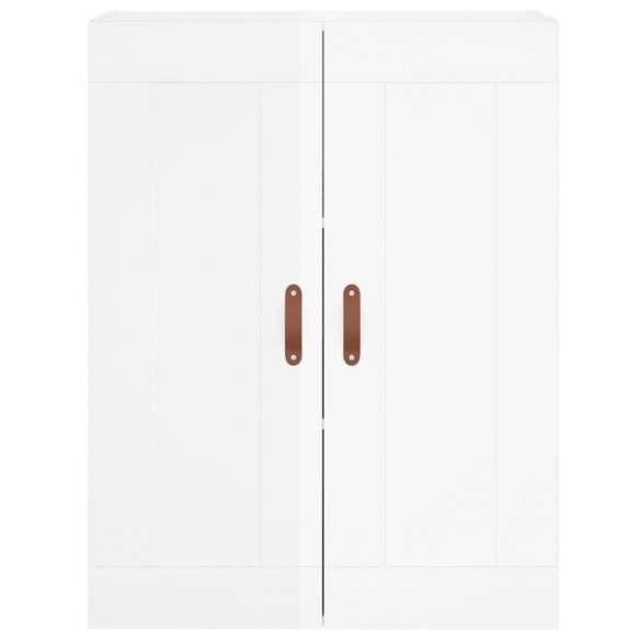 Armoire murale blanc brillant 69,5x34x90 cm bois d'ingénierie