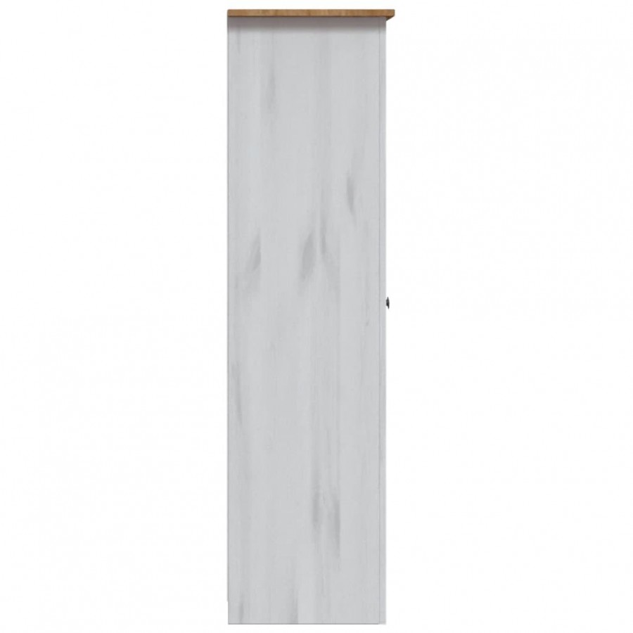 Garde-robe 3 portes Blanc 118x50x171,5cm Pin Assortiment Panama