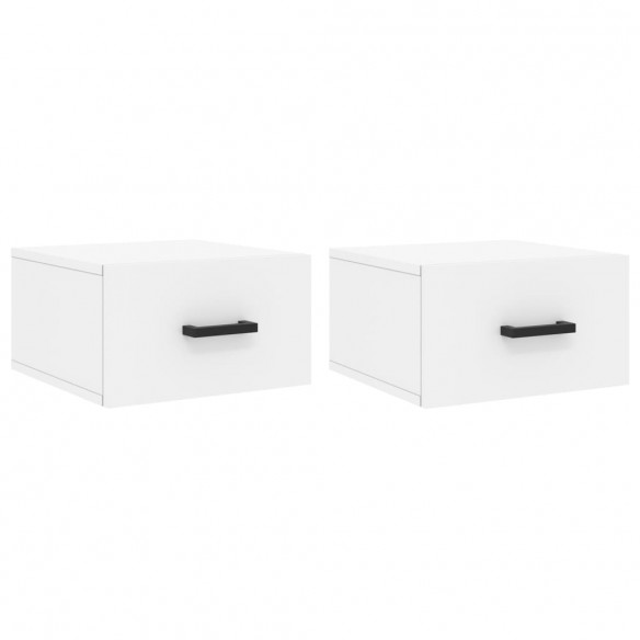 Tables de chevet murales 2 pcs blanc 35x35x20 cm