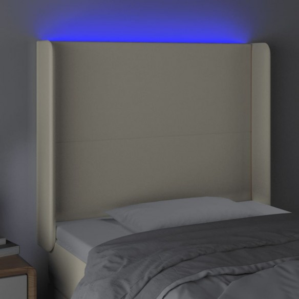 Tête de lit à LED Crème 93x16x118/128 cm Similicuir