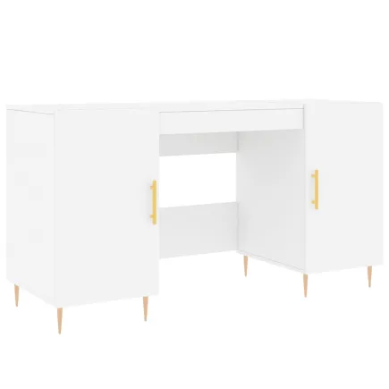 Bureau blanc 140x50x75 cm bois d'ingénierie 2