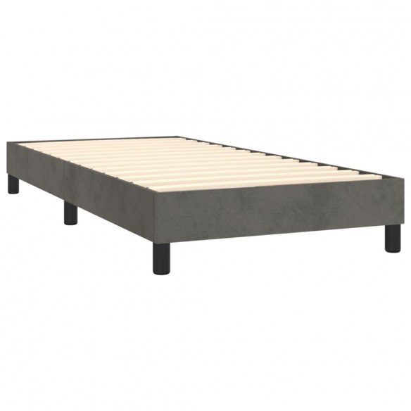 Cadre de lit avec matelas et LED Gris foncé 80x200cm