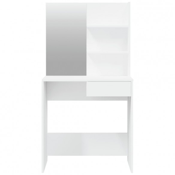Coiffeuse avec miroir Blanc 74,5x40x141 cm