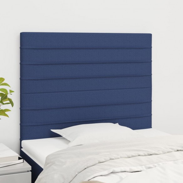 Têtes de lit 2 pcs Bleu 100x5x78/88 cm Tissu