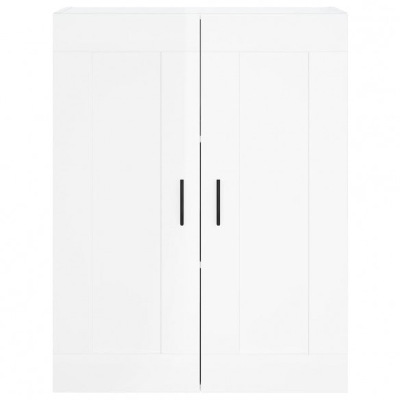 Armoire murale blanc brillant 69,5x34x90 cm bois d'ingénierie