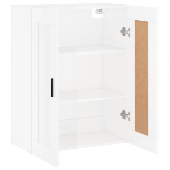 Armoire murale blanc brillant 69,5x34x90 cm bois d'ingénierie