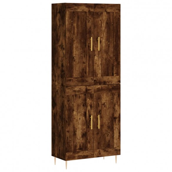 Buffet haut Chêne fumé 69,5x34x180 cm Bois d'ingénierie