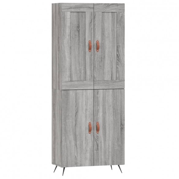 Buffet haut Sonoma gris 69,5x34x180 cm Bois d'ingénierie