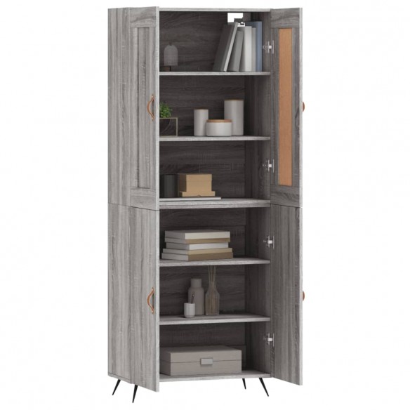 Buffet haut Sonoma gris 69,5x34x180 cm Bois d'ingénierie