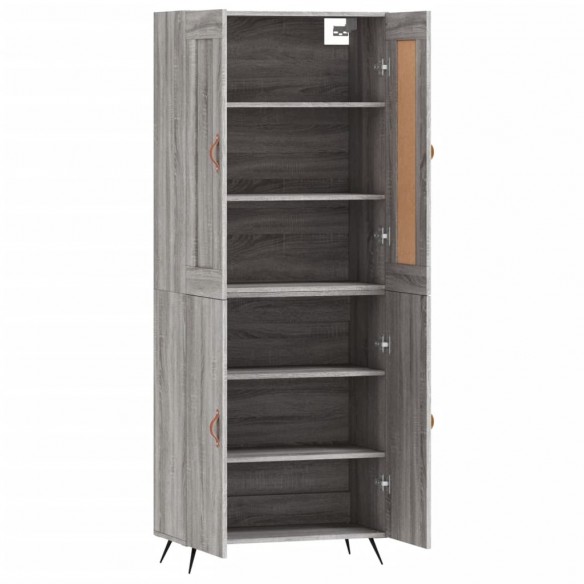 Buffet haut Sonoma gris 69,5x34x180 cm Bois d'ingénierie