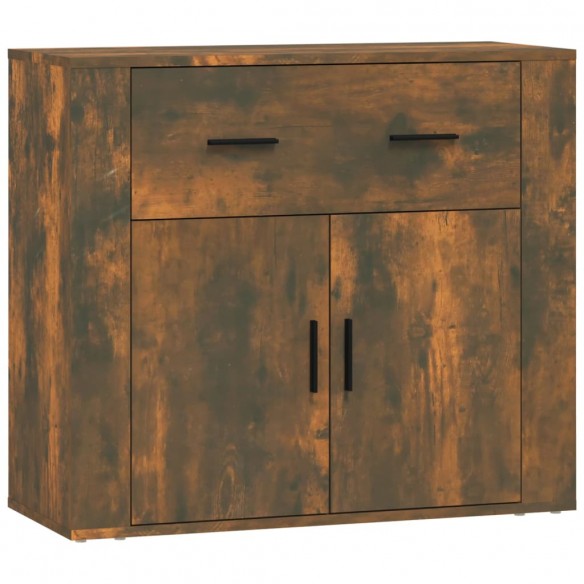 Buffet Chêne fumé 80x33x70 cm Bois d'ingénierie