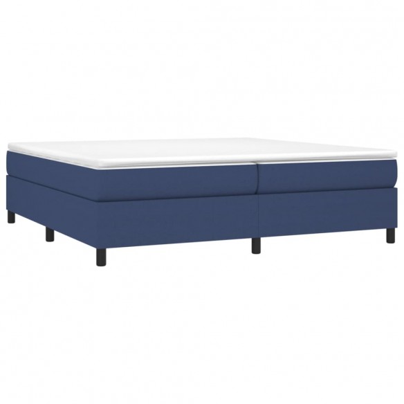 Cadre de lit avec matelas Bleu 200x200 cm Tissu