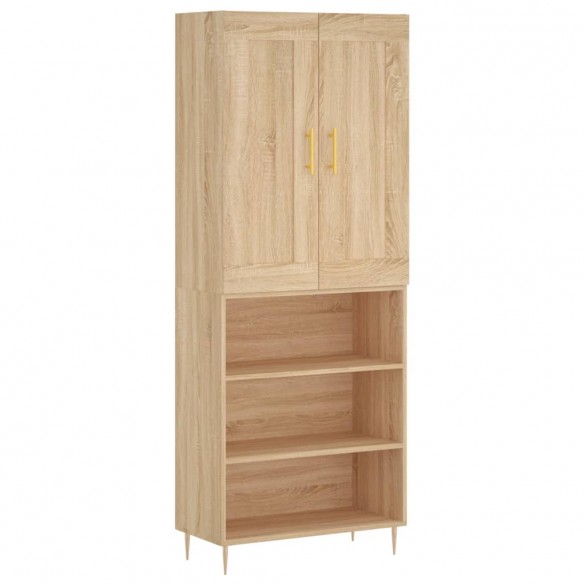 Buffet haut Chêne sonoma 69,5x34x180 cm Bois d'ingénierie