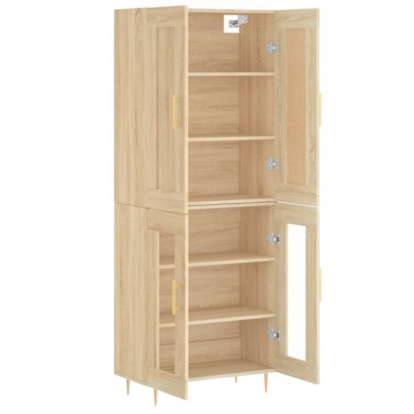 Buffet haut Chêne sonoma 69,5x34x180 cm Bois d'ingénierie