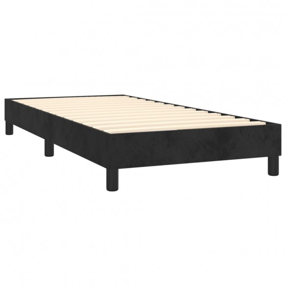 Cadre de lit et matelas Noir 80x200 cm Velours