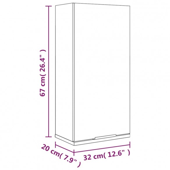 Armoire de salle de bain murale Gris béton 32x20x67 cm