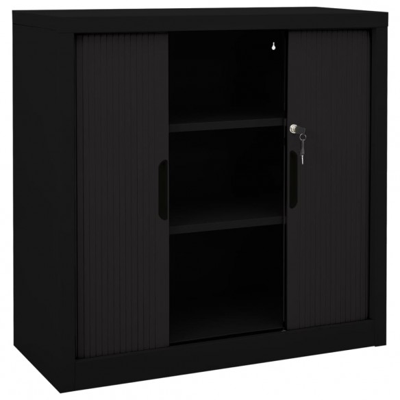 Armoire à portes coulissantes Noir 90x40x90 cm Acier