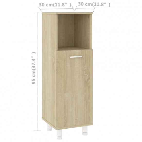 Armoire de salle de bain Chêne sonoma 30x30x95 cm Aggloméré