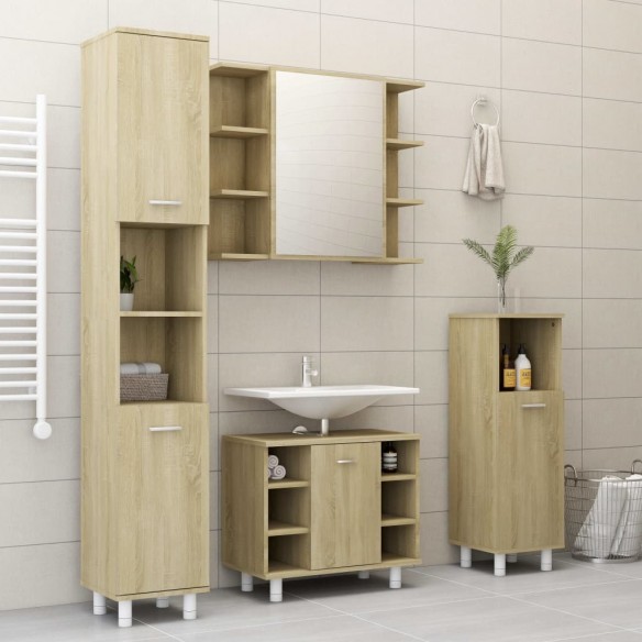 Armoire de salle de bain Chêne sonoma 30x30x95 cm Aggloméré