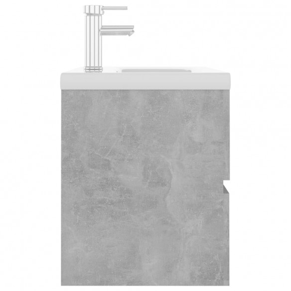 Armoire d'évier avec lavabo intégré Gris béton Aggloméré