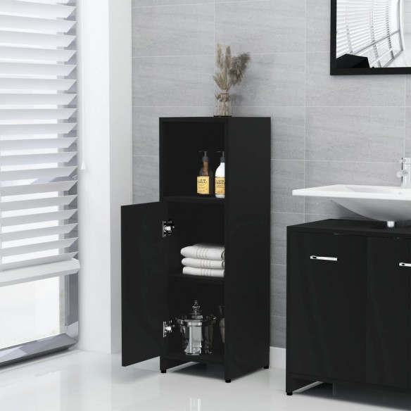 Ensemble de meubles de salle de bain 3 pcs Noir Aggloméré