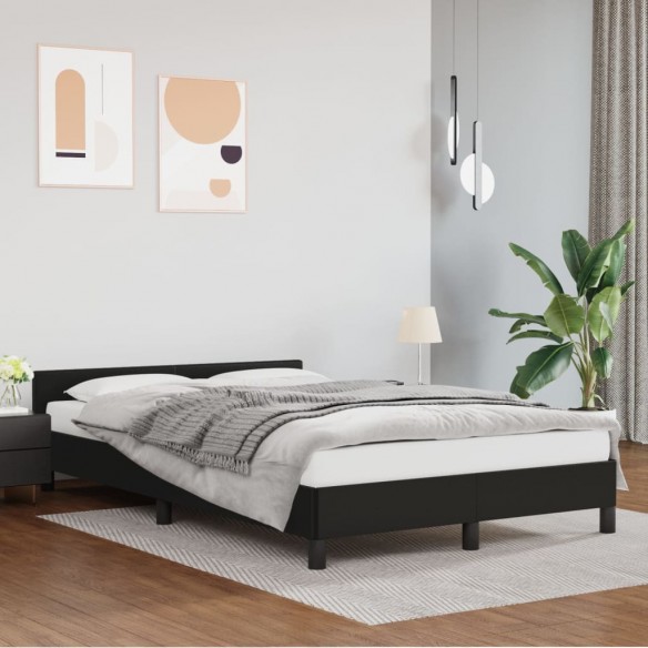 Cadre de lit avec tête de lit Noir 120x200 cm Similicuir