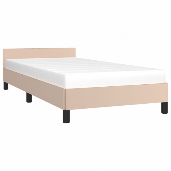 Cadre de lit avec tête de lit Cappuccino 90x200 cm Similicuir