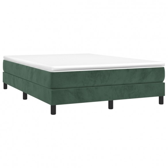 Cadre de lit et matelas Vert foncé 140x200cm Velours