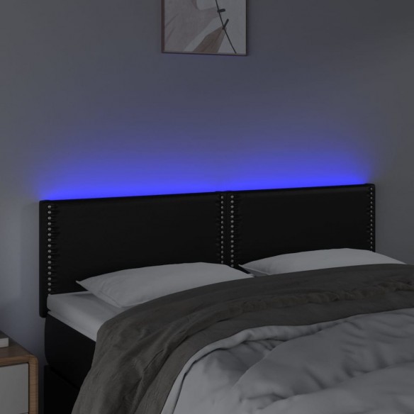 Tête de lit à LED Noir 144x5x78/88 cm Similicuir