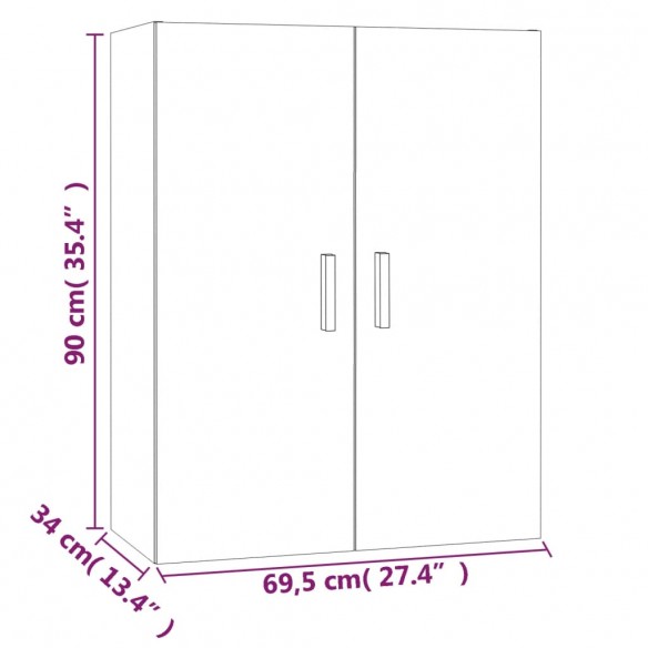 Armoire murale suspendue Blanc 69,5x34x90 cm