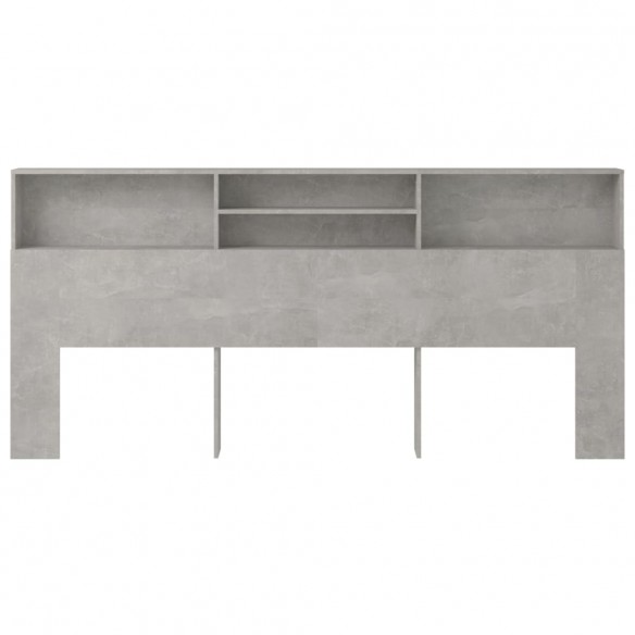 Armoire de tête de lit Gris béton 220x19x103,5 cm