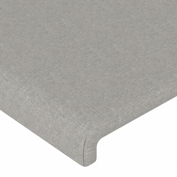 Cadre de lit avec tête de lit Gris clair 120x200 cm Tissu
