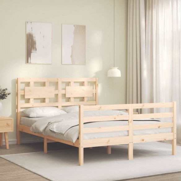 Cadre de lit avec tête de lit 140x200 cm bois massif