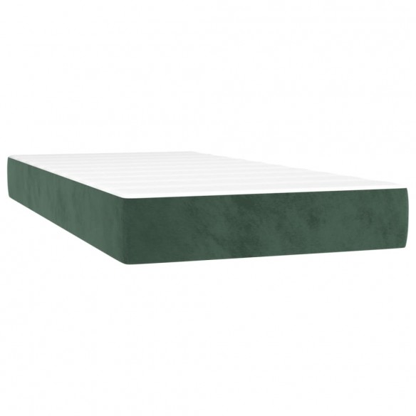 Sommier à lattes de lit avec matelas LED Vert foncé 100x200 cm