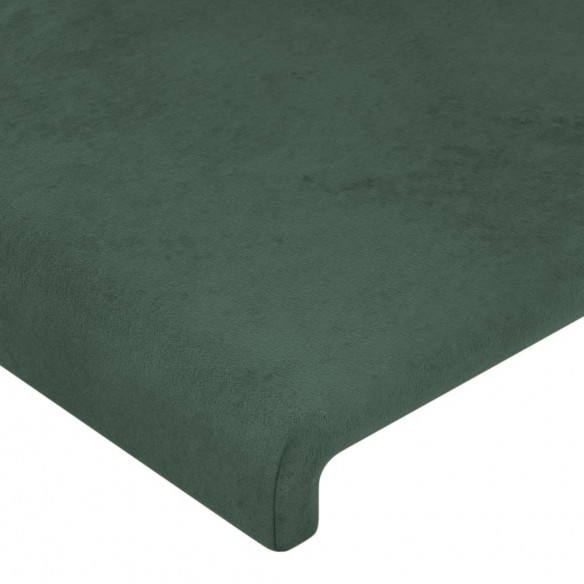 Tête de lit avec oreilles Vert foncé 103x23x118/128 cm Velours