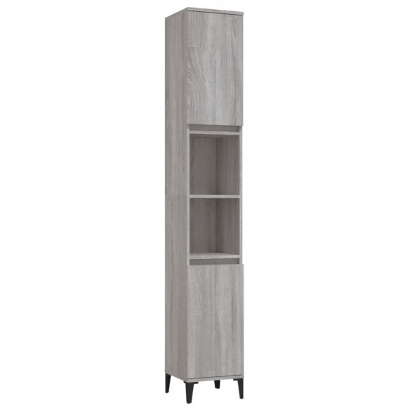 Armoire de bain sonoma gris 30x30x190 cm bois d'ingénierie