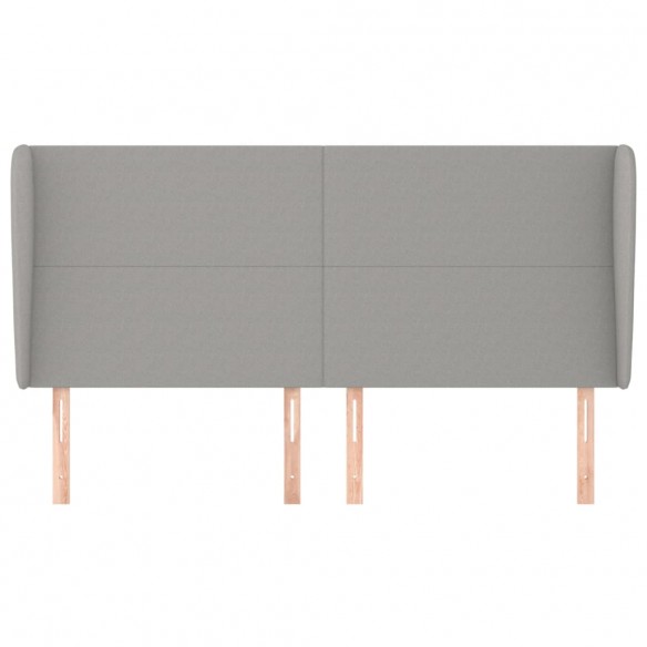 Tête de lit avec oreilles Gris clair 203x23x118/128 cm Tissu