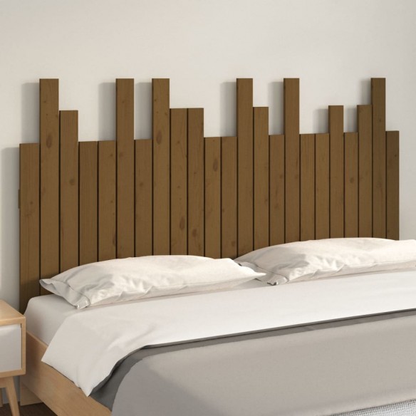 Tête de lit murale Marron miel 146,5x3x80 cm Bois massif de pin