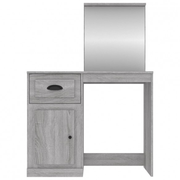 Coiffeuse avec miroir sonoma gris 90x50x132,5cm bois ingénierie