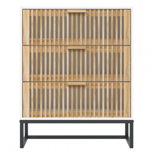 Buffet blanc 60x30x75 cm bois d'ingénierie