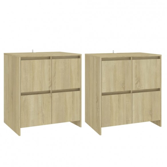 Buffets 2 pcs Chêne Sonoma 70x41x75 cm Aggloméré